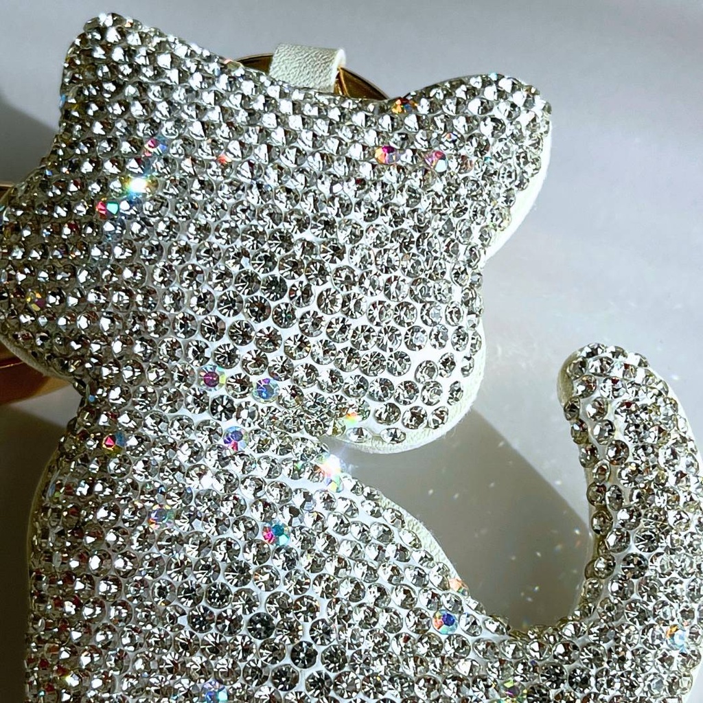 PORTACHIAVI CAGNOLINO CON ORECCHIE STRASS MULTI FUNZIONE CHARM BORSE (copia)