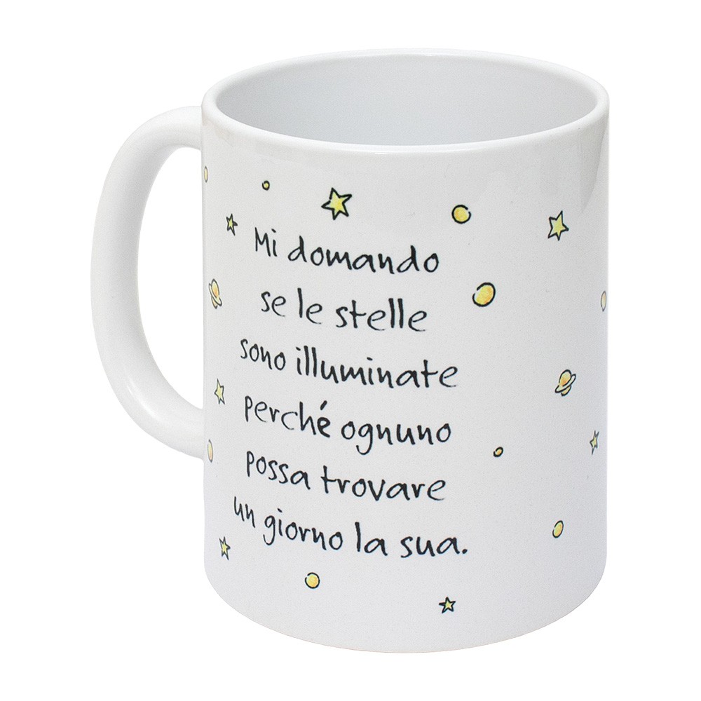 Tazza Piccolo Principe Porcellana con frase 'Mi domando se ...' Regalo  