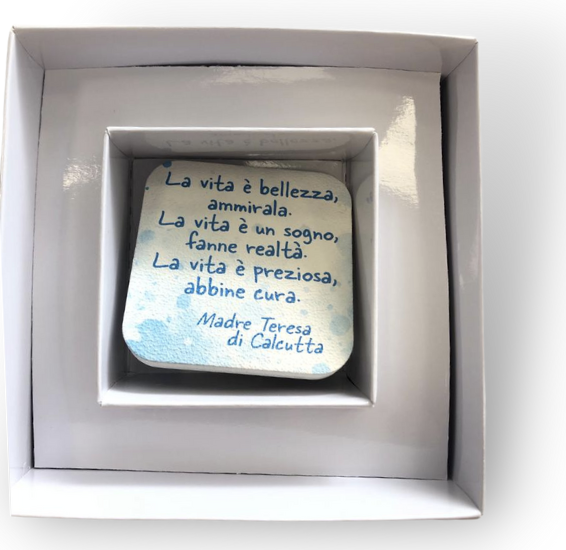 SCATOLA CONFETTI BOMBONIERA BATTESIMO CON FRASE 'La vita è bella...'  