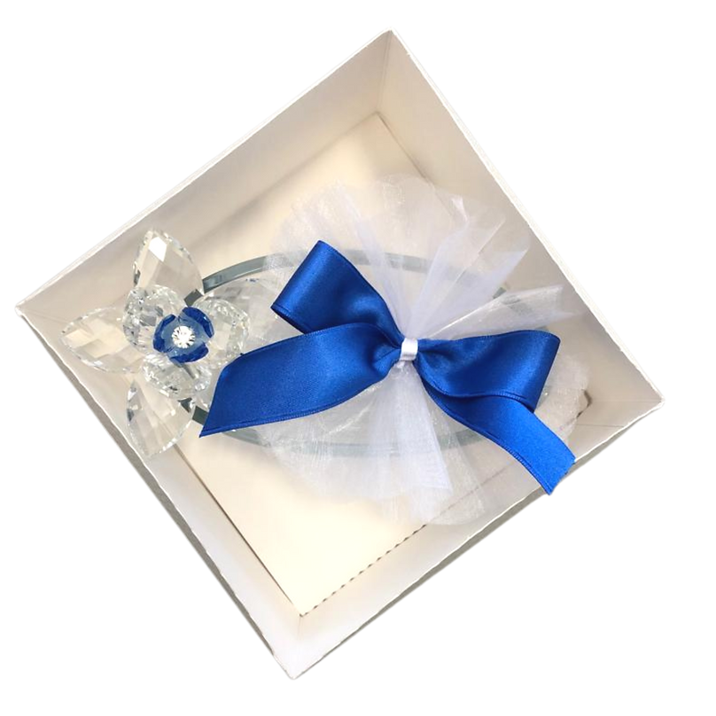 Vuota tasche porta oggetti con fiore in Cristallo | Colori a scelta