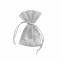 Sacchettino Argento luccicante con Portachiavi Corona Argentata Bomboniera Compleannoì, diciottesimo 18 