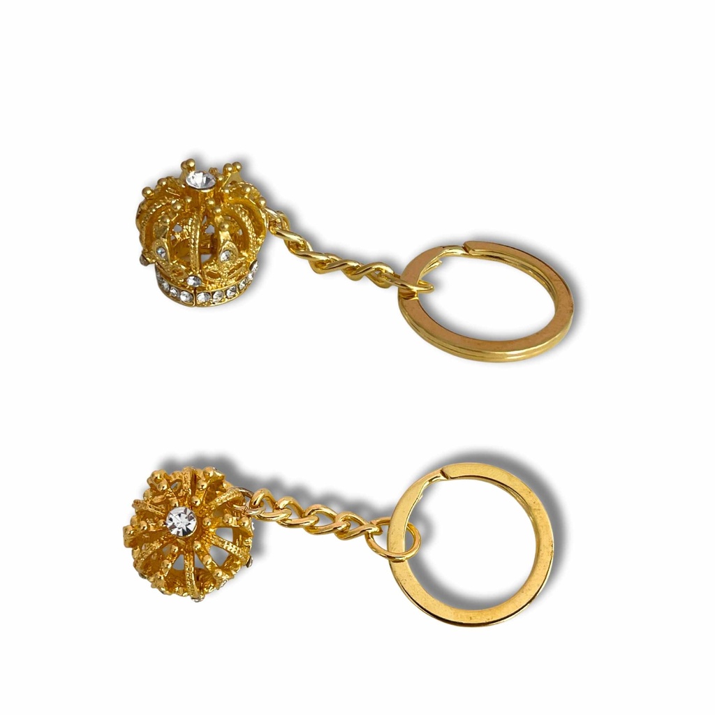 Sacchettino con Portachiavi Corona Piccola Oro Bomboniera Diciottesimo compleanno