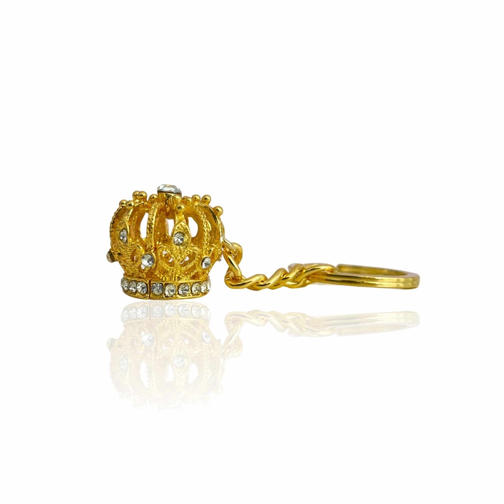 Sacchettino con Portachiavi Corona Piccola Oro Bomboniera Diciottesimo compleanno