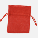 SACCHETTO STOFFA JUTA ROSSO CON LACCETTI 9,5X13 CM 10/50