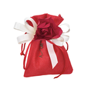 SACCHETTO STOFFA JUTA ROSSO CON LACCETTI 9,5X13 CM 10/50