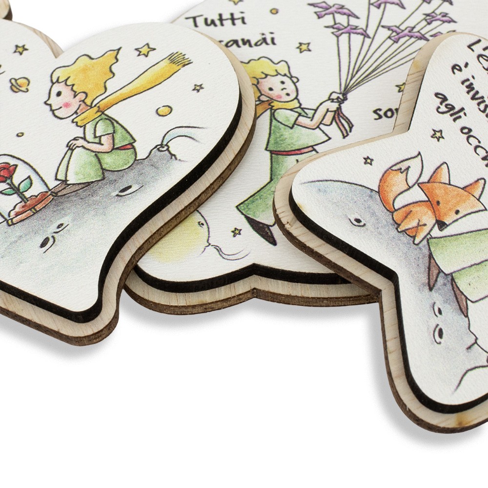 Magnete Piccolo Principe con Frase  ' Tutti i grandi...' Bomboniera Nascita  Battesimo Comunione Compleanno