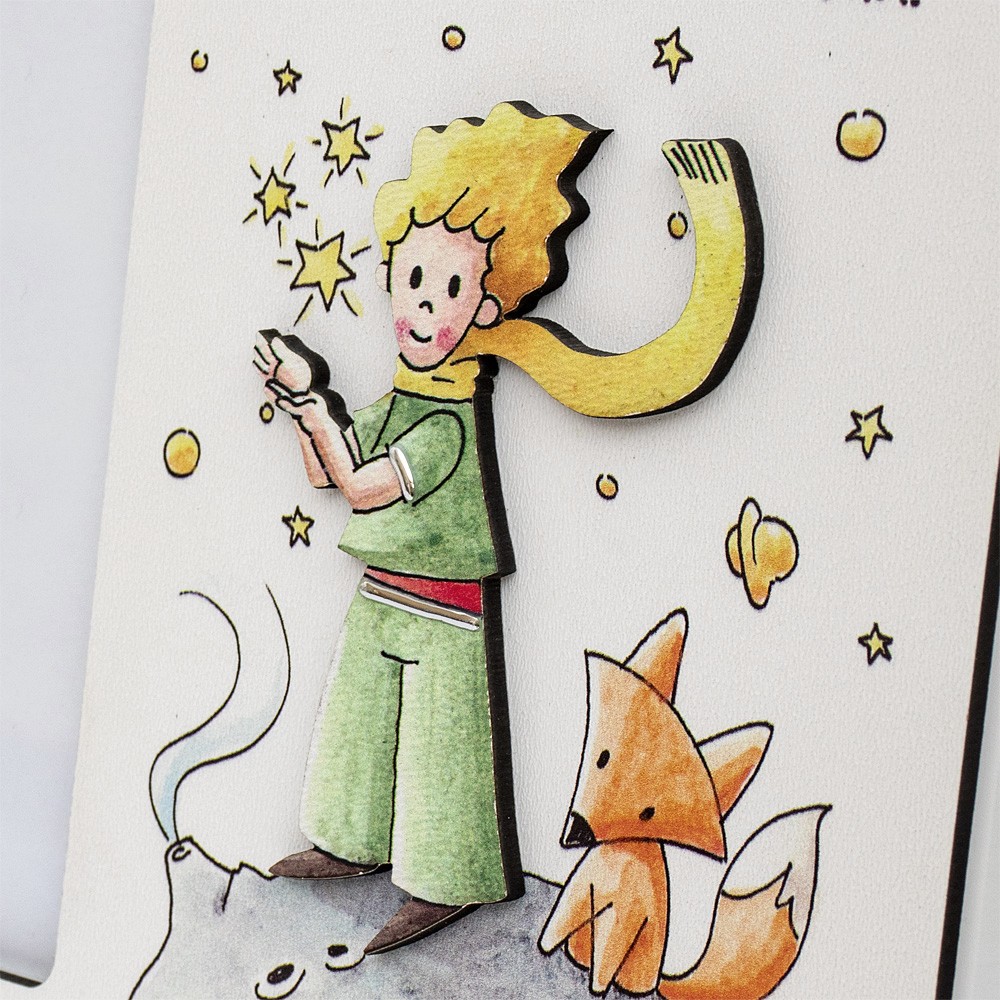 Portafoto Piccolo Principe con frase ' Mi domando se...' Battesimo, Comunione, Cresima, Compleanno bomboniera ricordino