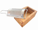 GRATTUGGIA IN LEGNO DI ULIVO CON BOX E ACCIAIO INOX CON MANICO