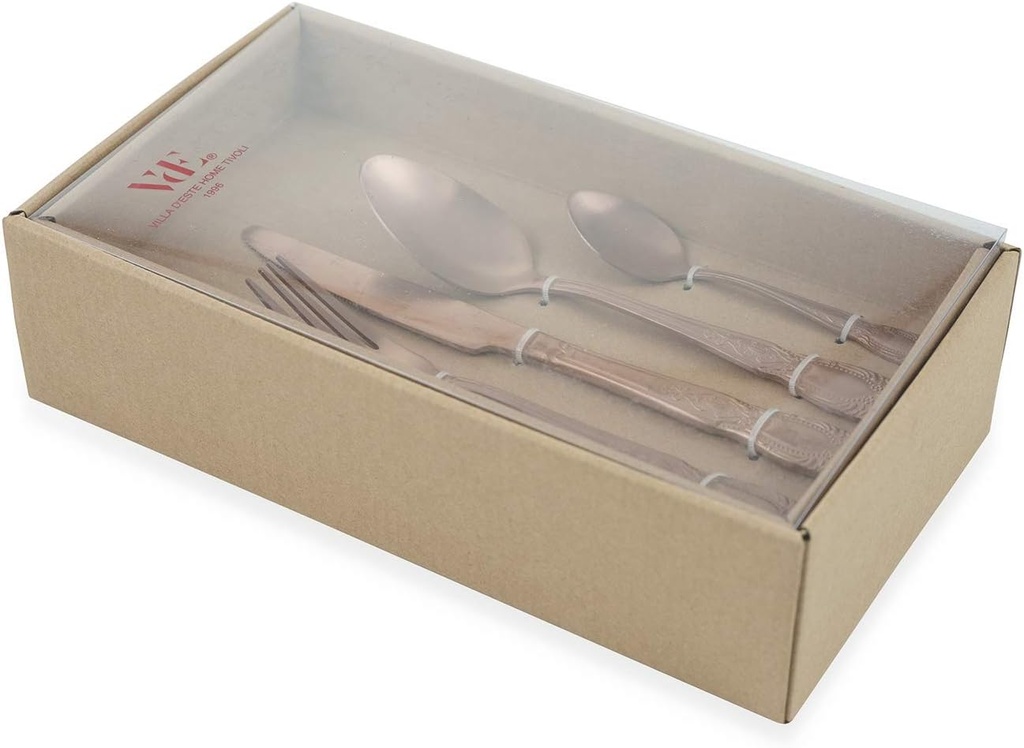 Villa D'Este Home Tivoli 2197348 Wonderland Set Posate 24pz Rame Satinato, Acciaio