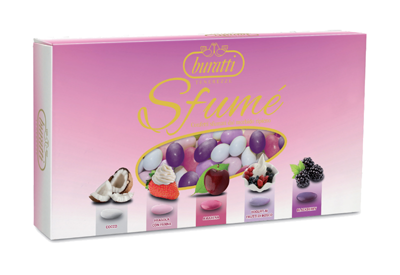 [BUFRU/FURO]  CONFETTI MORBIDO RIPIENO FRUTTA COL. ROSA SFUMATO 1 KG 