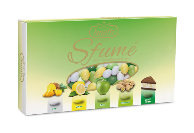 [BUFRU/FUVE]  CONFETTI MORBIDO RIPIENO FRUTTA COL. VERDE SFUMATO 1 KG
