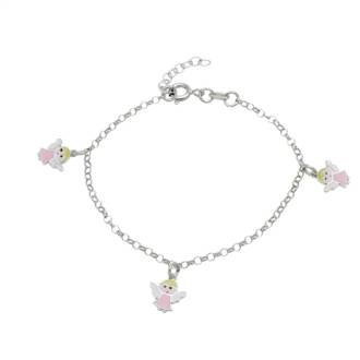 BRACCIALE  CON CIONDOLI ANGIOLETTI ROSA ANGELO
