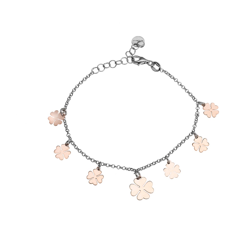 BRACCIALE ARGENTO QUADRIFOGLI