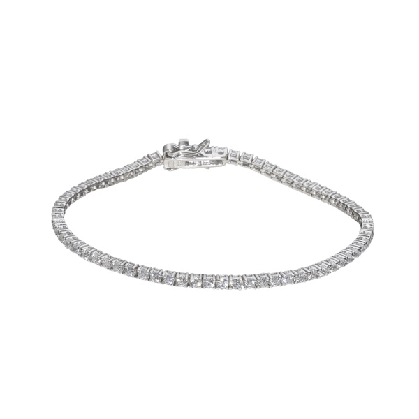 BRACCIALE TENNIS BIANCO IN ARGENTO Grande