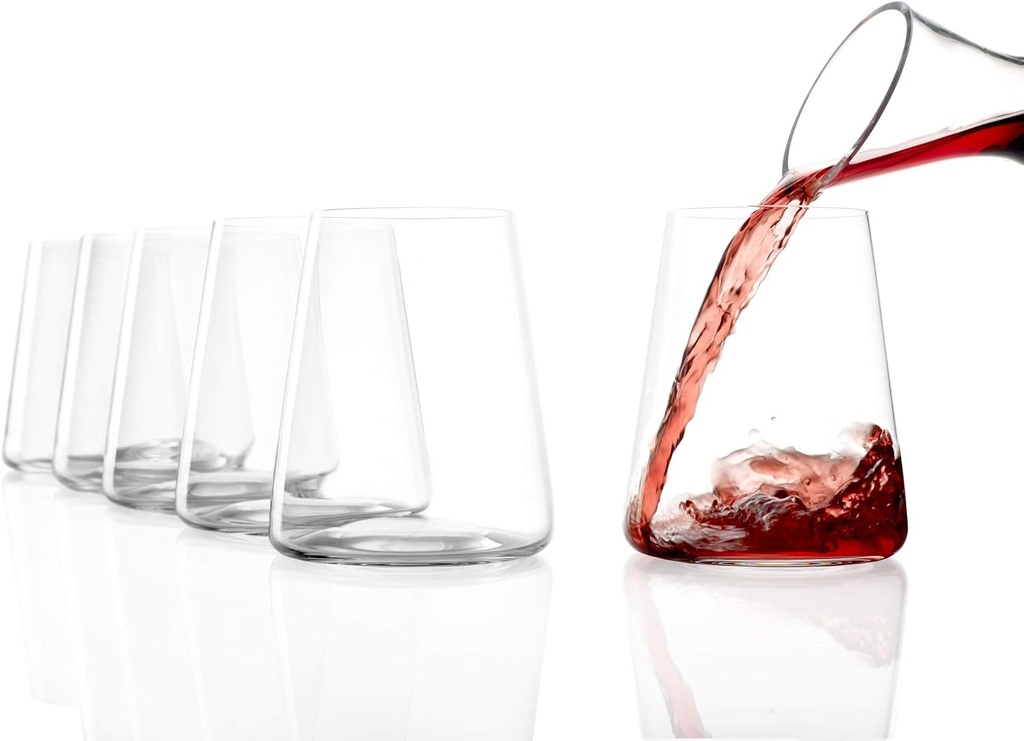 Bicchieri Universali di vino rosso, bianco o Acqua, Trasparente, 520 ml, Set di 6