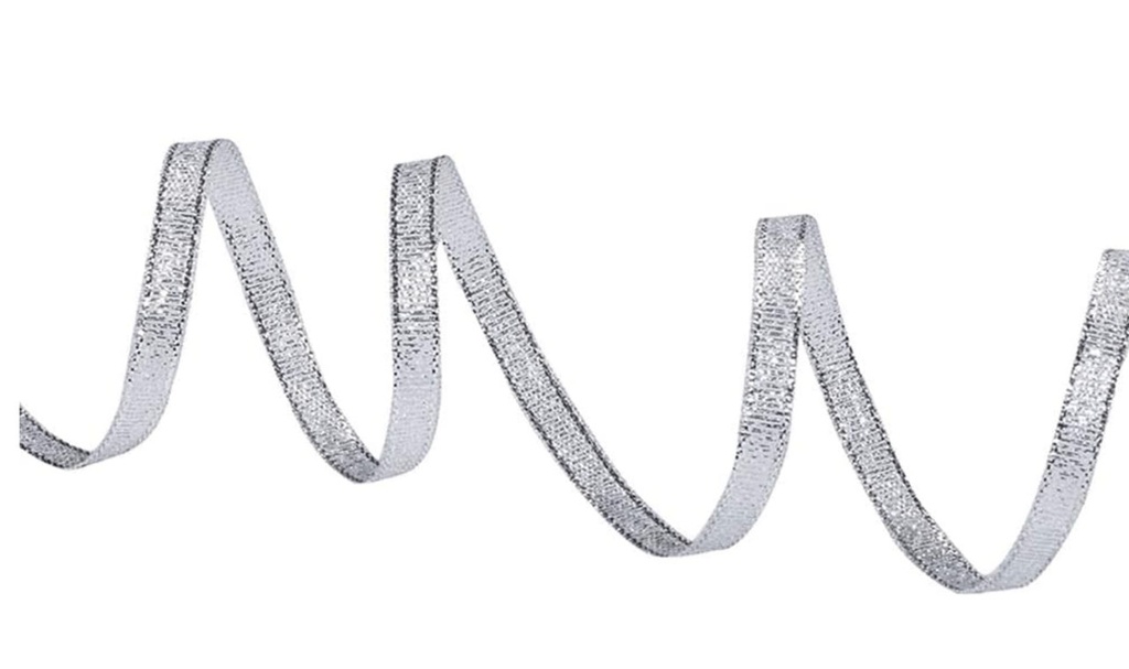 [D236LUR/ARG] NASTRO ORGANZA LUCCINANTE COL. ARGENTO - 6 MM