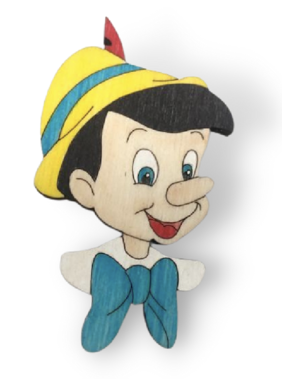 PINOCCHIO IN LEGNO APPLICAZIONE, SEGNAPOSTO COMPLEANNO