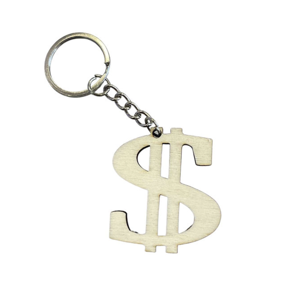 Portachiavi legno Compleanno Diciottesimo simbolo Dollaro