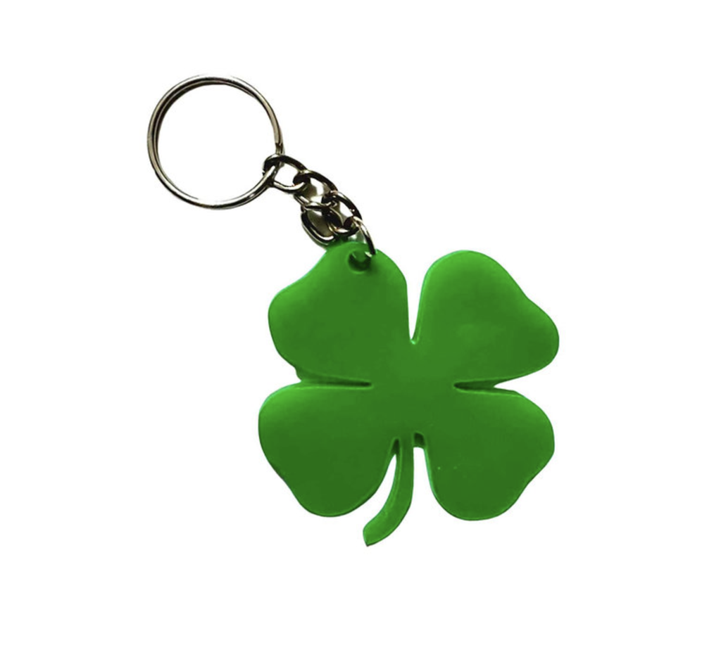 Portachiavi plexiglass Compleanno Diciottesimo Quadrifoglio verde