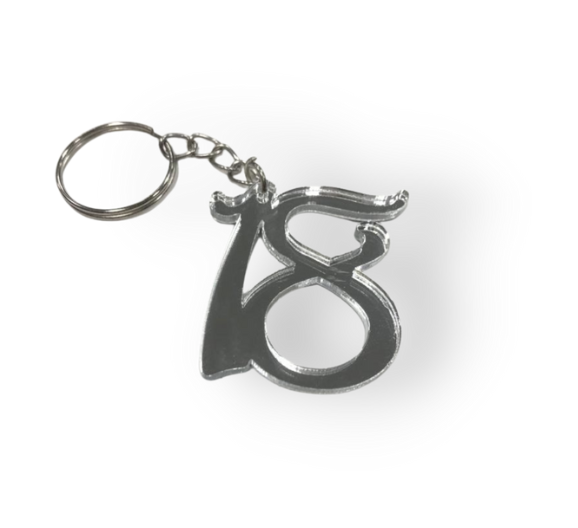 Portachiavi plexiglass Compleanno Diciottesimo numero 18 diciotto