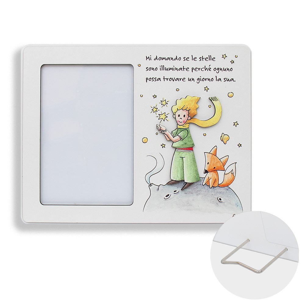 Portafoto Piccolo Principe con frase ' Mi domando se...' Battesimo, Comunione, Cresima, Compleanno bomboniera ricordino