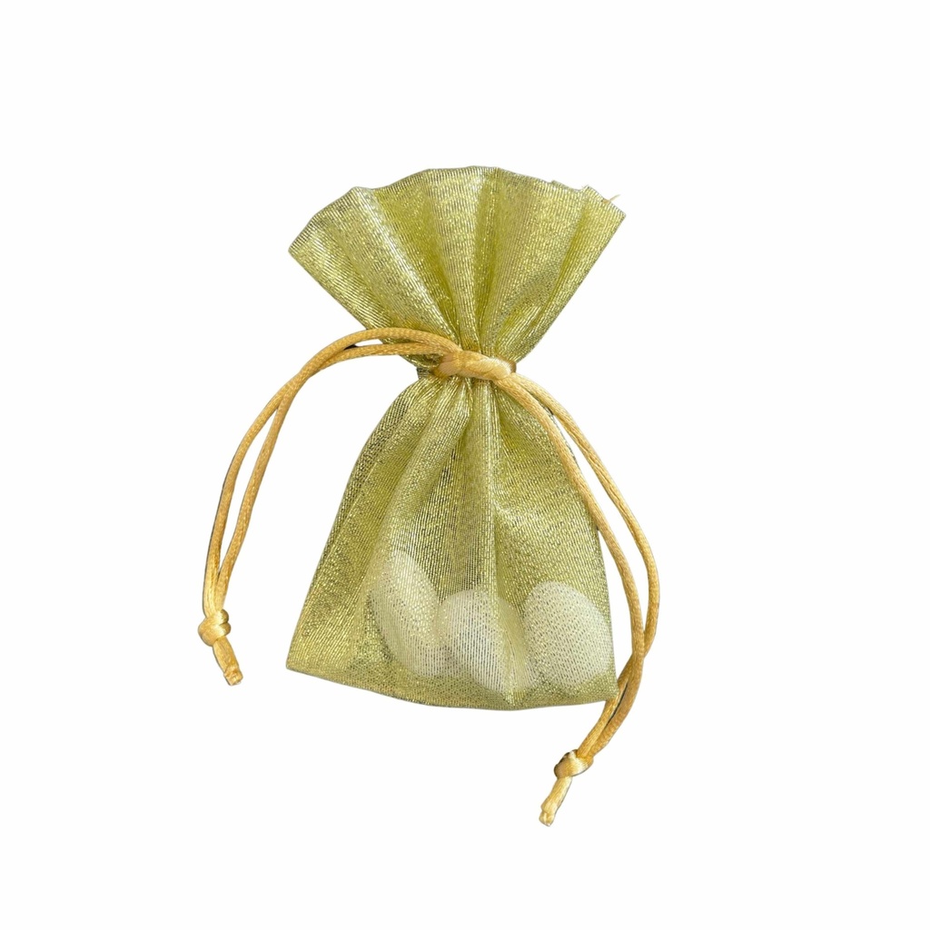 [D23012/O] SACCHETTO TRASPARENTE COLORE ORO