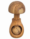 SCHIACCIANOCI A VITE IN LEGNO DI ULIVO A FORMA DI FUNGO
