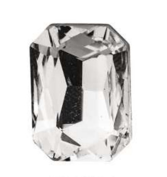 STRASS RETTANGOLARE GRANDE COL. BIANCO | 12 PZ