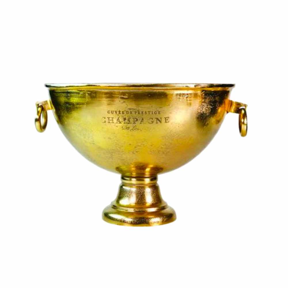 [2B23013] Spumantiera/Coppa 46 cm Saint Tropez Gold PER CHAMPAGNE IN ORO con manici
