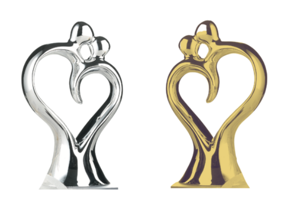 COPPIA SPOSI ANNIVERSARIO 25° O 50° CM 14 RESINA