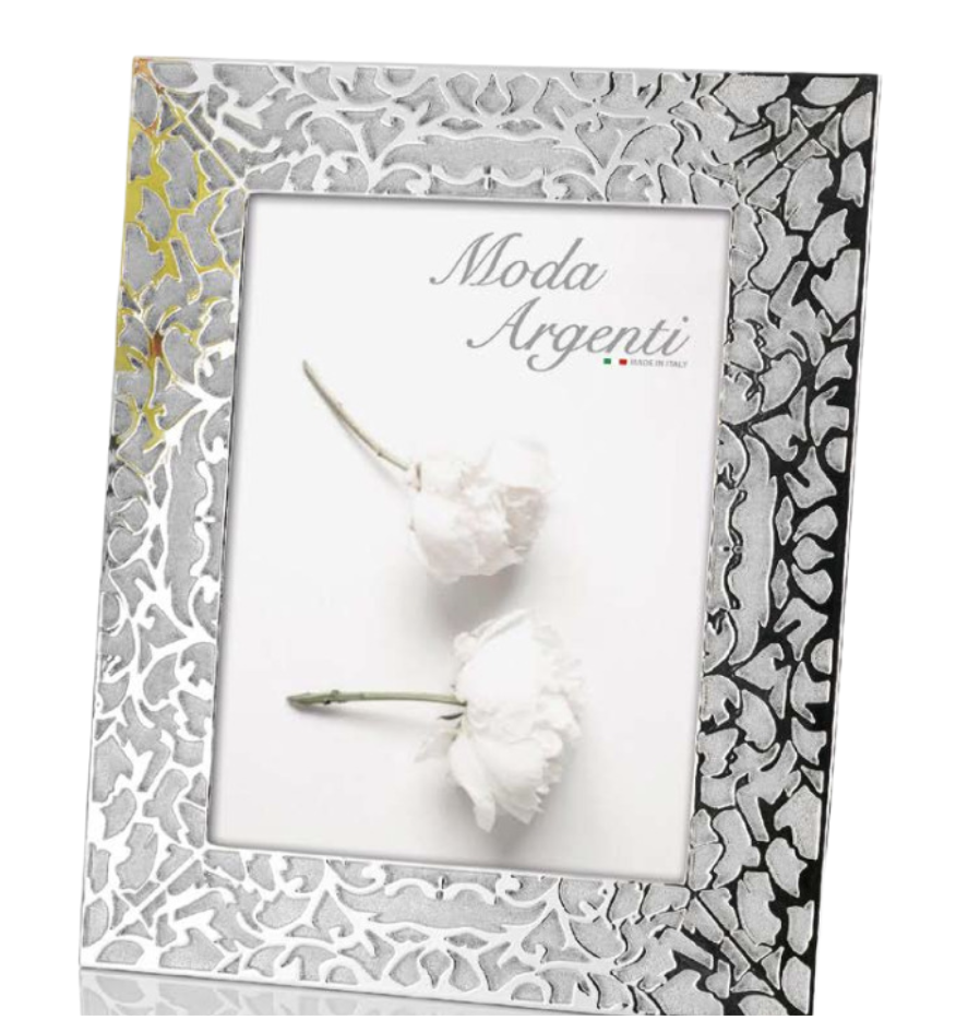 CORNICE INTAGLI RICAMI ARGENTATA IN DUE  MISURE 
