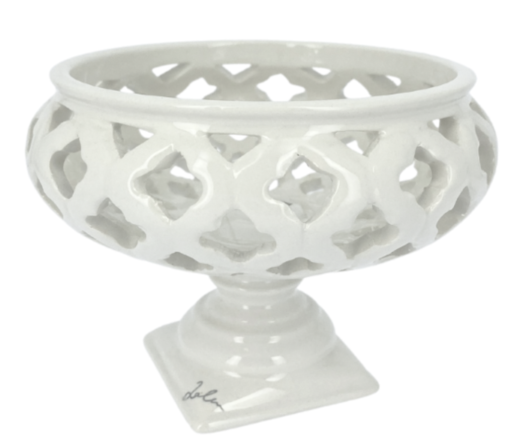 VUOTA TASCHE TONDO PORCELLANA BIANCA TRAFORATA