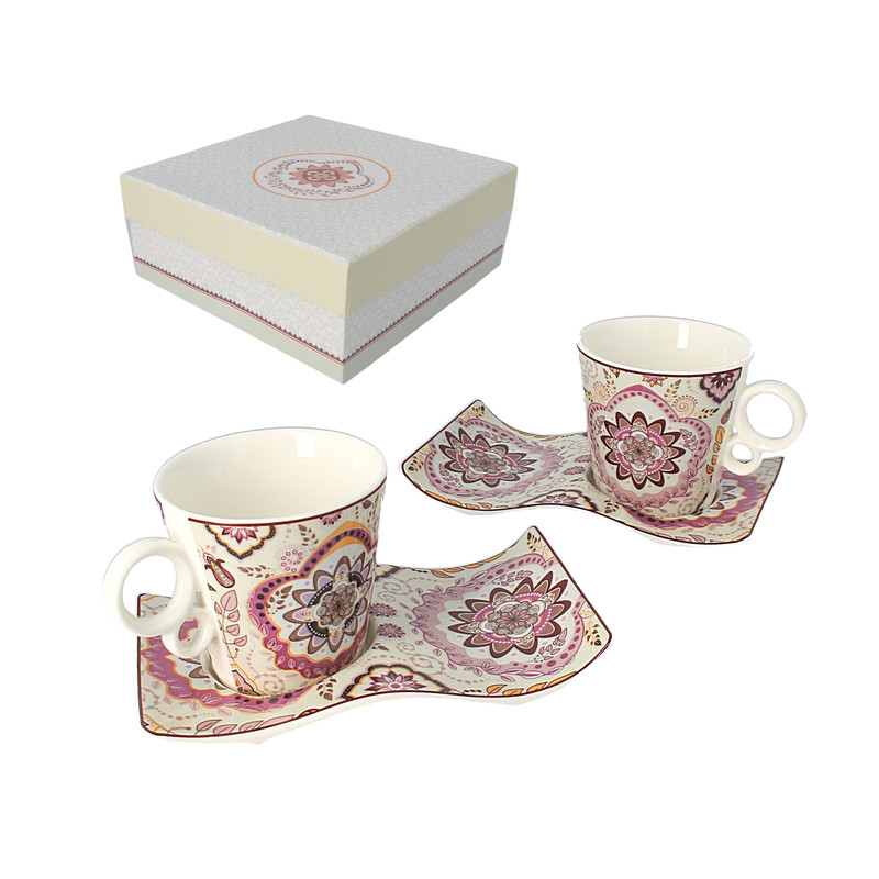 SET TAZZINE E PIATTINI PORCELLANA 