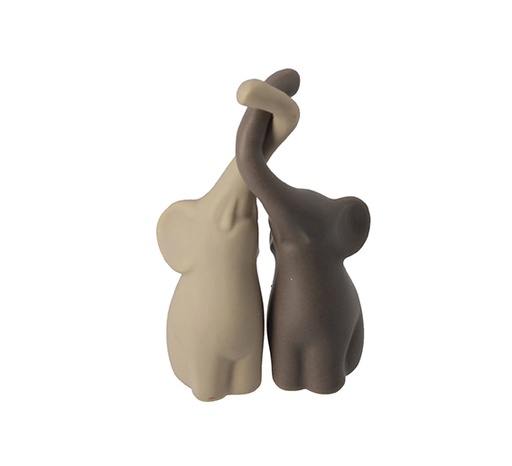 ELEFANTINI PICCOLINI IN COPPIA INTRECCIATI BICOLORE