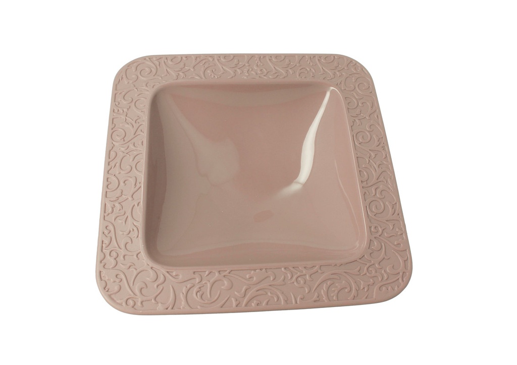 SVUOTATASCHE PORCELLANA QUADRATO ROSA