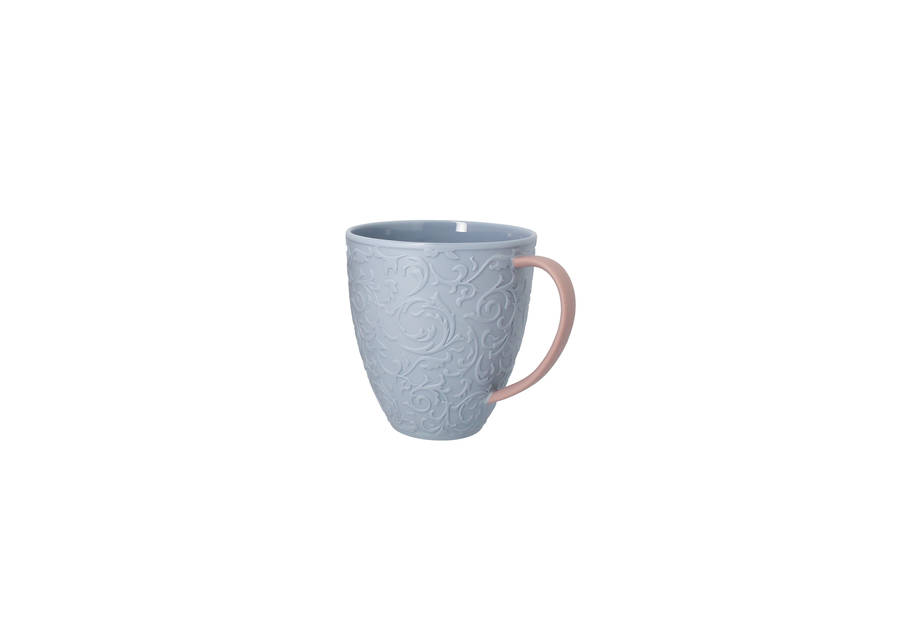 TAZZA PORCELLANA AZZURRA CON MANICO ROSA