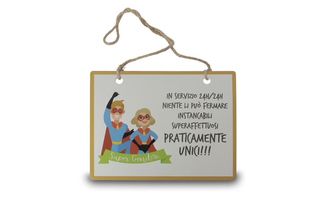 TARGHETTA LEGNO SUPERGENITORI SFONDO BIANCO