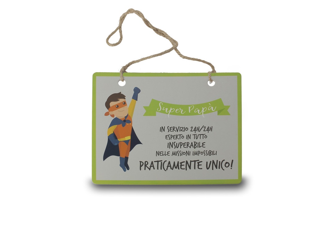 TARGHETTA LEGNO SUPERPAPA' 