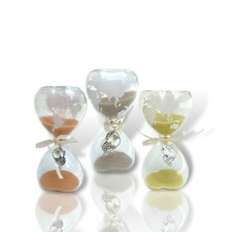 CLESSIDRA CUORE 3ASS. CON SCATOLA NASTRINO e APPLICAZIONE   CM 8H 1/96