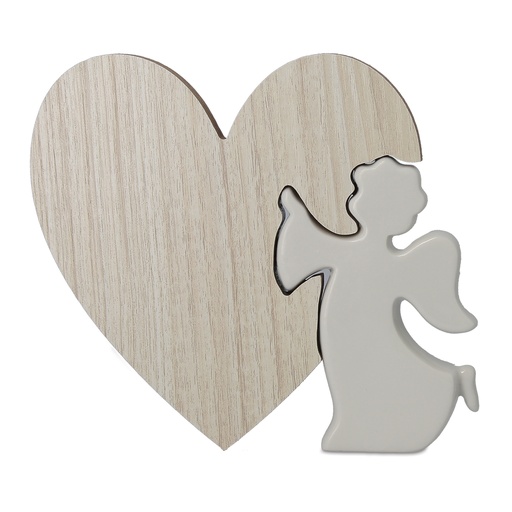ANGELO PORCELLANA CON CUORE LEGNO GRANDE
