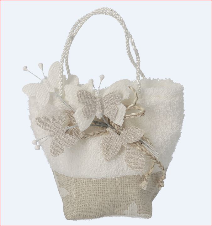 BORSETTA QUADRATA CON APPL. FARFALLE 12X6.5X11.5 CM