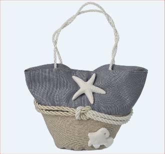 BORSETTA TONDA CON APPL. MARE 13X6X10CM