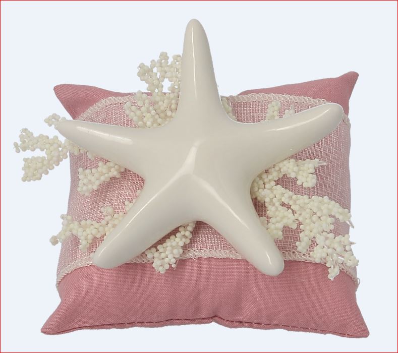 CUSCINO PICC. CON APPL. COSTA VIOLA ROSA 7.5X7.5X2.5 CM