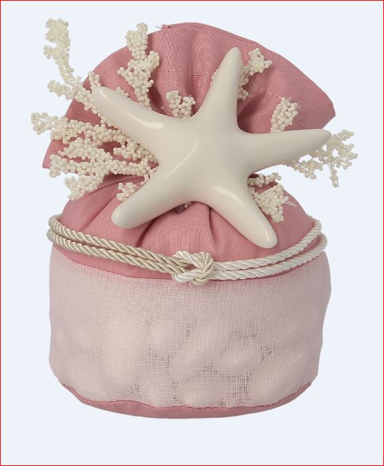 SACCOTTO CON APPL. COSTA VIOLA ROSA 10X8X13 CM