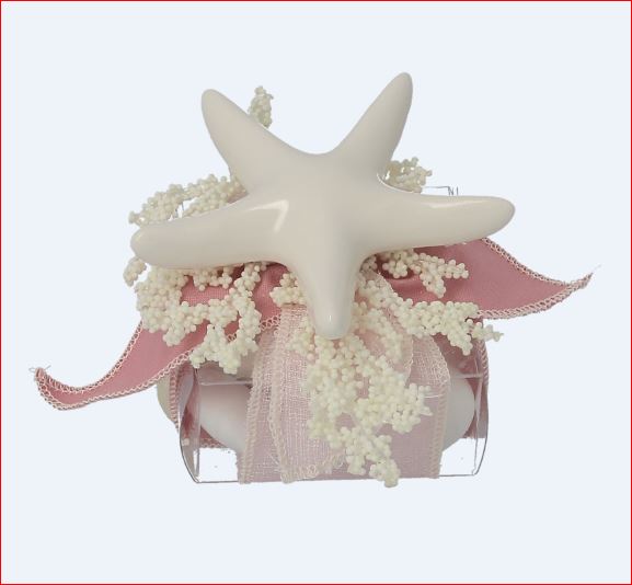 SCATOLINA PVC CON APPL. COSTA VIOLA ROSA 6X6X3 CM