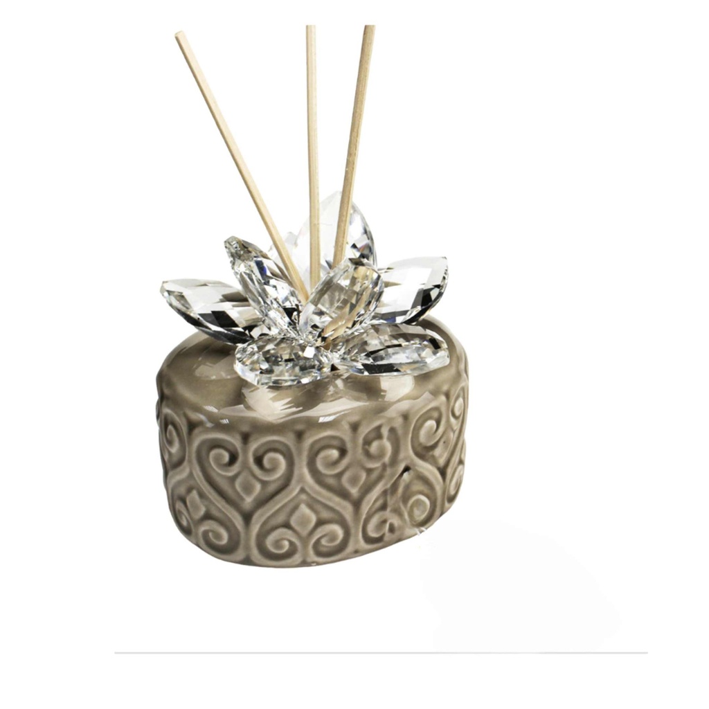 Profumatore porcellana con fiore in Cristallo