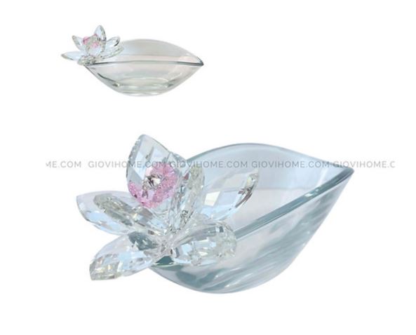 Vuota tasche porta oggetti con fiore in Cristallo | Colori a scelta