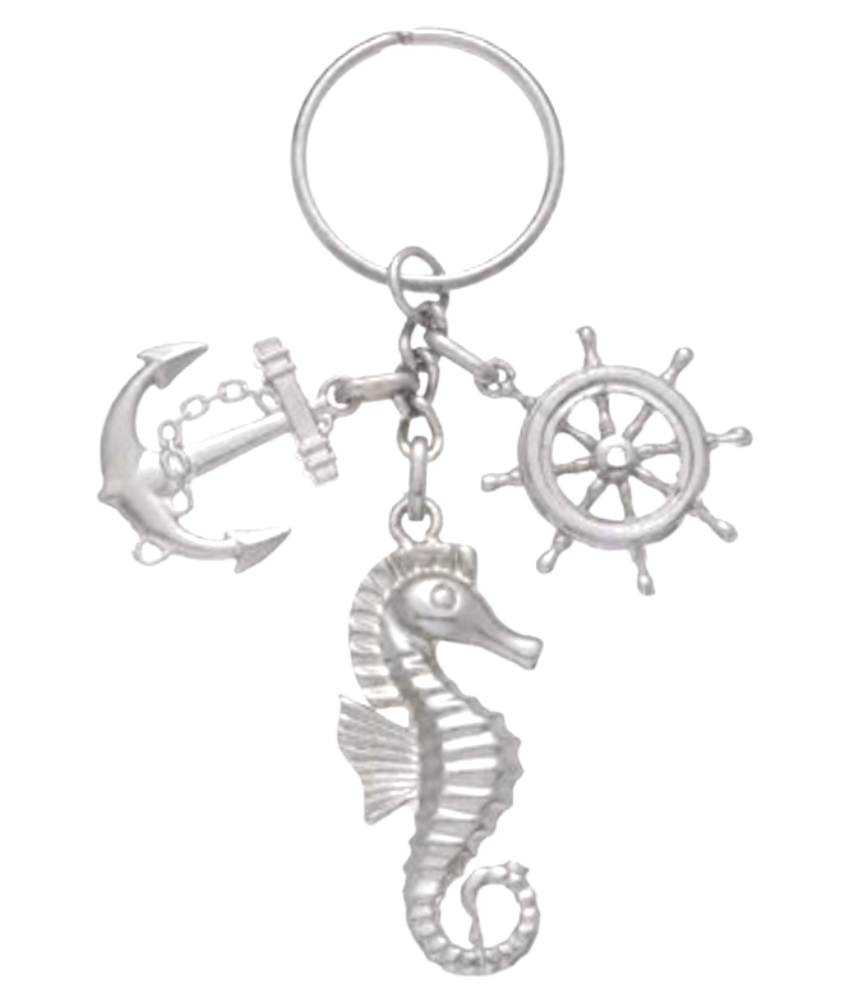 PORTACHIAVI MARINO CAVALLUCCIO, ANCORA E TIMONE TEMA MARE BOMBONIERA COMPLEANNO DICIOTTESIMO