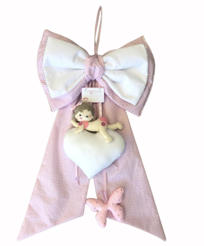 Coccarda Nascita Fiocco Rosa