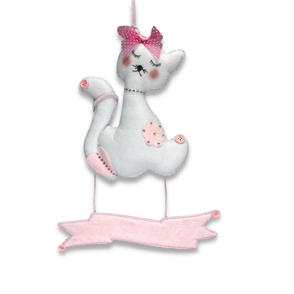Coccarda Nascita Gattina con Fiore